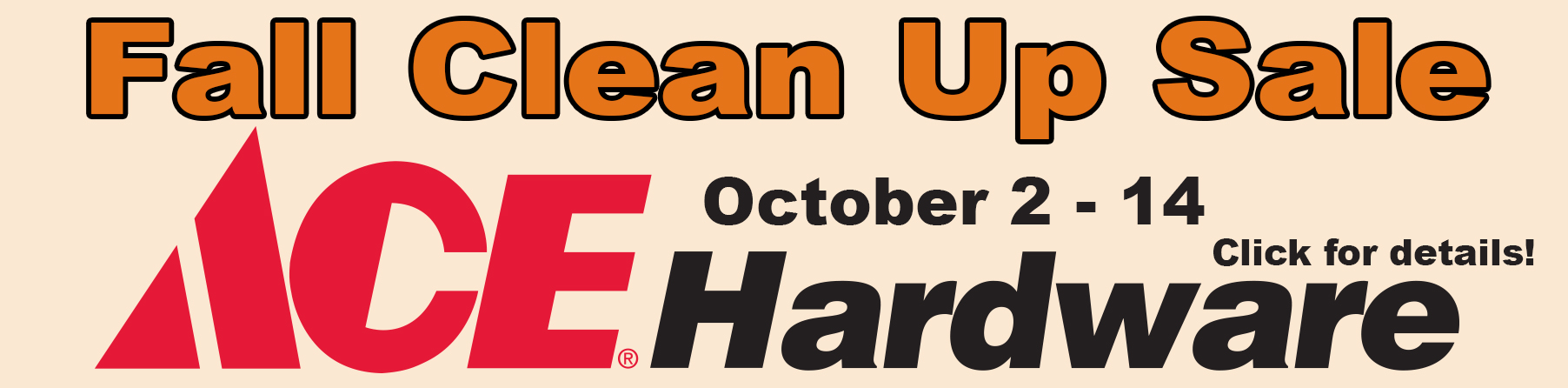 Poulsen Ace Hardware October Fall Clean Up Sale